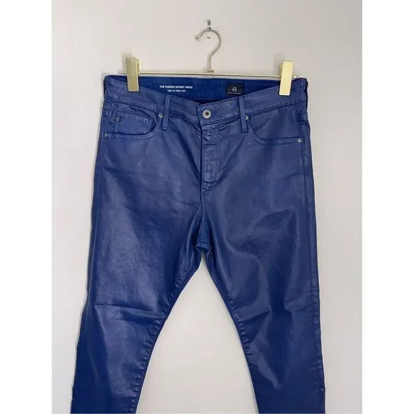 AG Adriano Goldschmied Womens Farrah Skinny Fit Coated Jeans Size 31